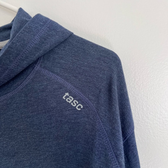 TASC Bamboo Cotton Carrollton Hoodie "Logo" Size XL Heather Blue NWT Mens Tennis - Picture 3 of 12